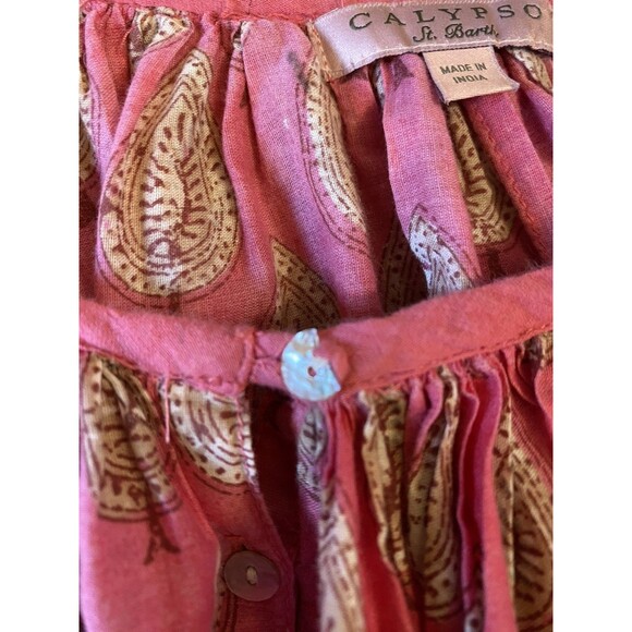 Calypso Saint Barth Size 1 Balloon Sleeve Trapeze Blouse‎ Cotton Coastal Boho - Picture 14 of 14